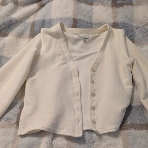 Texture and Thread Madewell Cream Cardigan Sweater Small